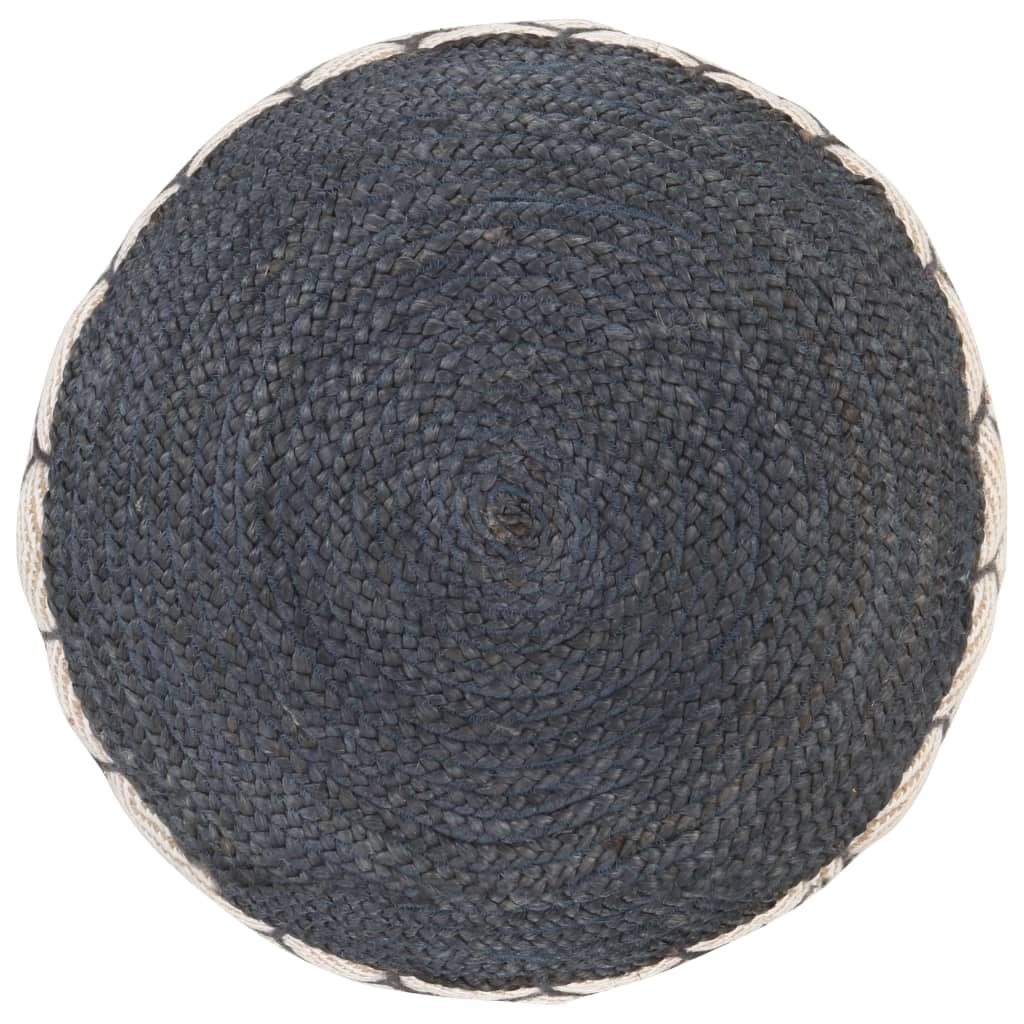 vidaXL Tkaná/pletená taburetka, juta a bavlna 50x30 cm modrá