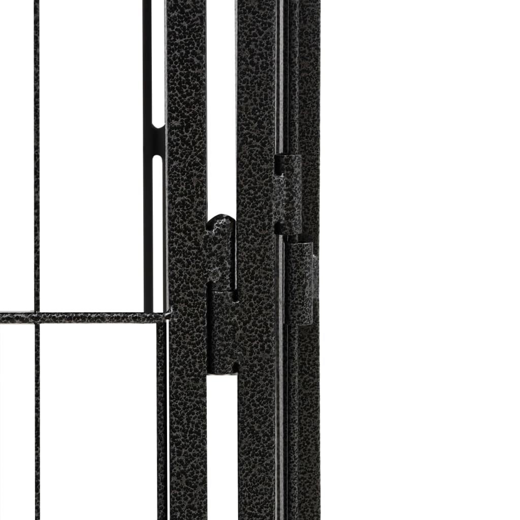 vidaXL Ohrádka pre psov 40 panelov čierna 50x100 cm práškovaná oceľ