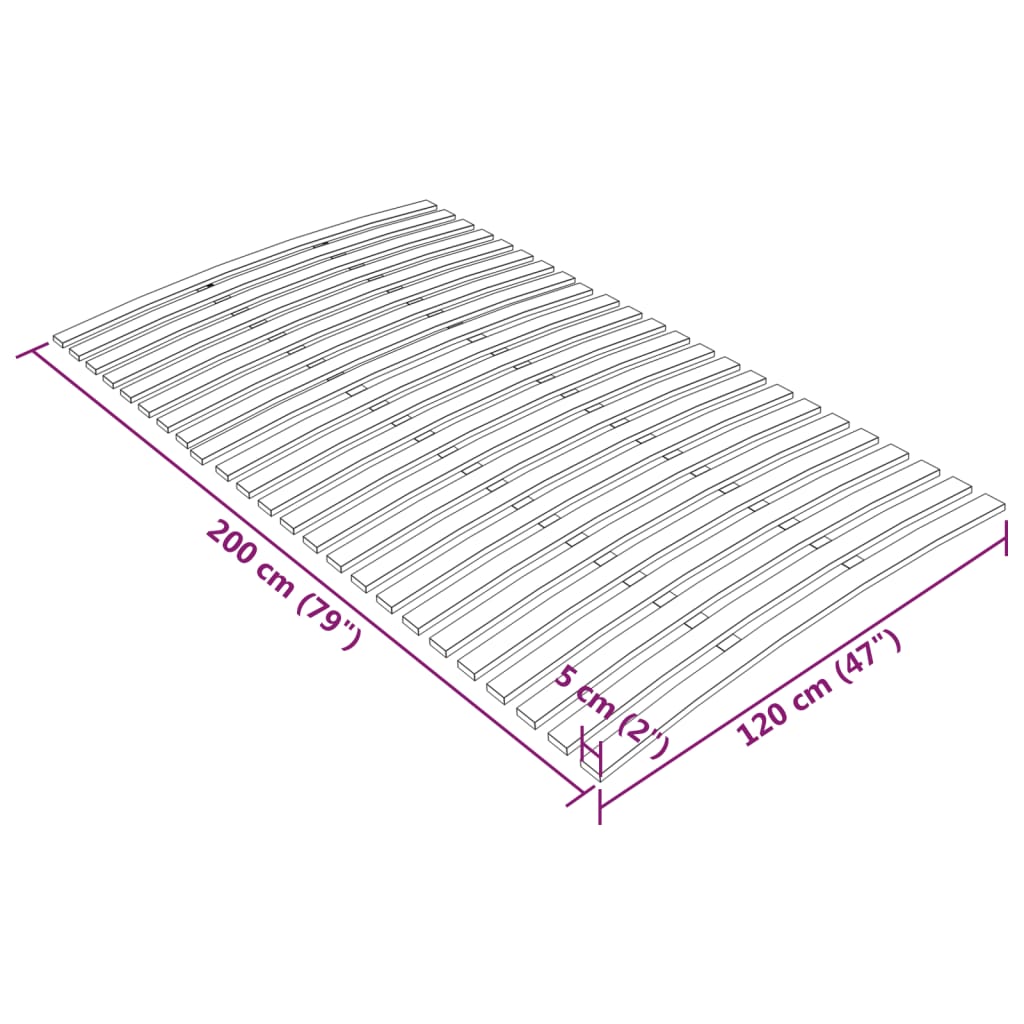 vidaXL Lamelový posteľný rošt s 24 lamelami 120x200 cm
