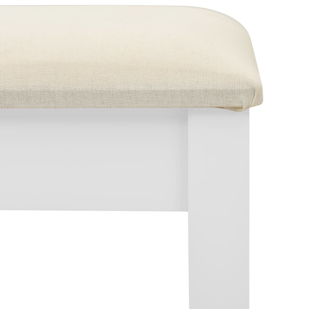 vidaXL Toaletný stolík so stoličkou biely 65x36x128 cm drevo paulovnie MDF