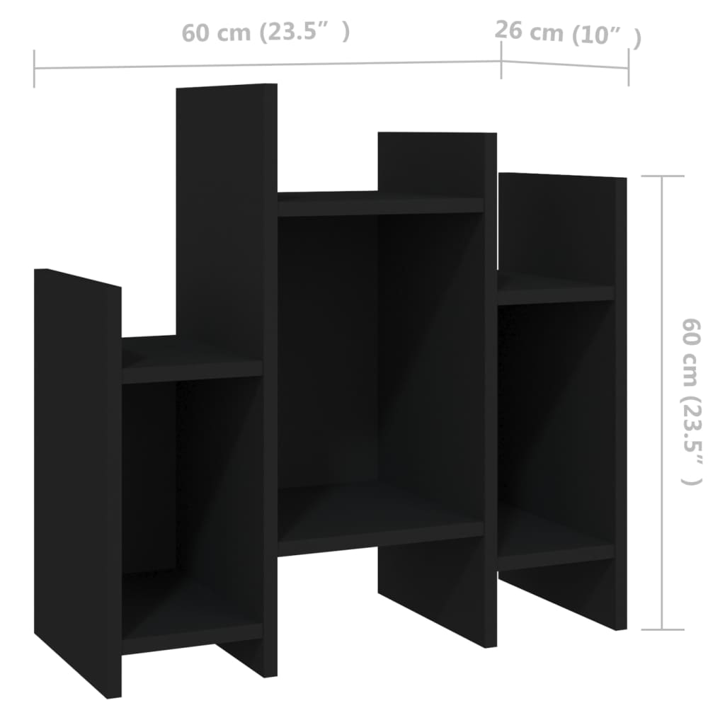 vidaXL Príručná skrinka, čierna 60x26x60 cm, kompozitné drevo