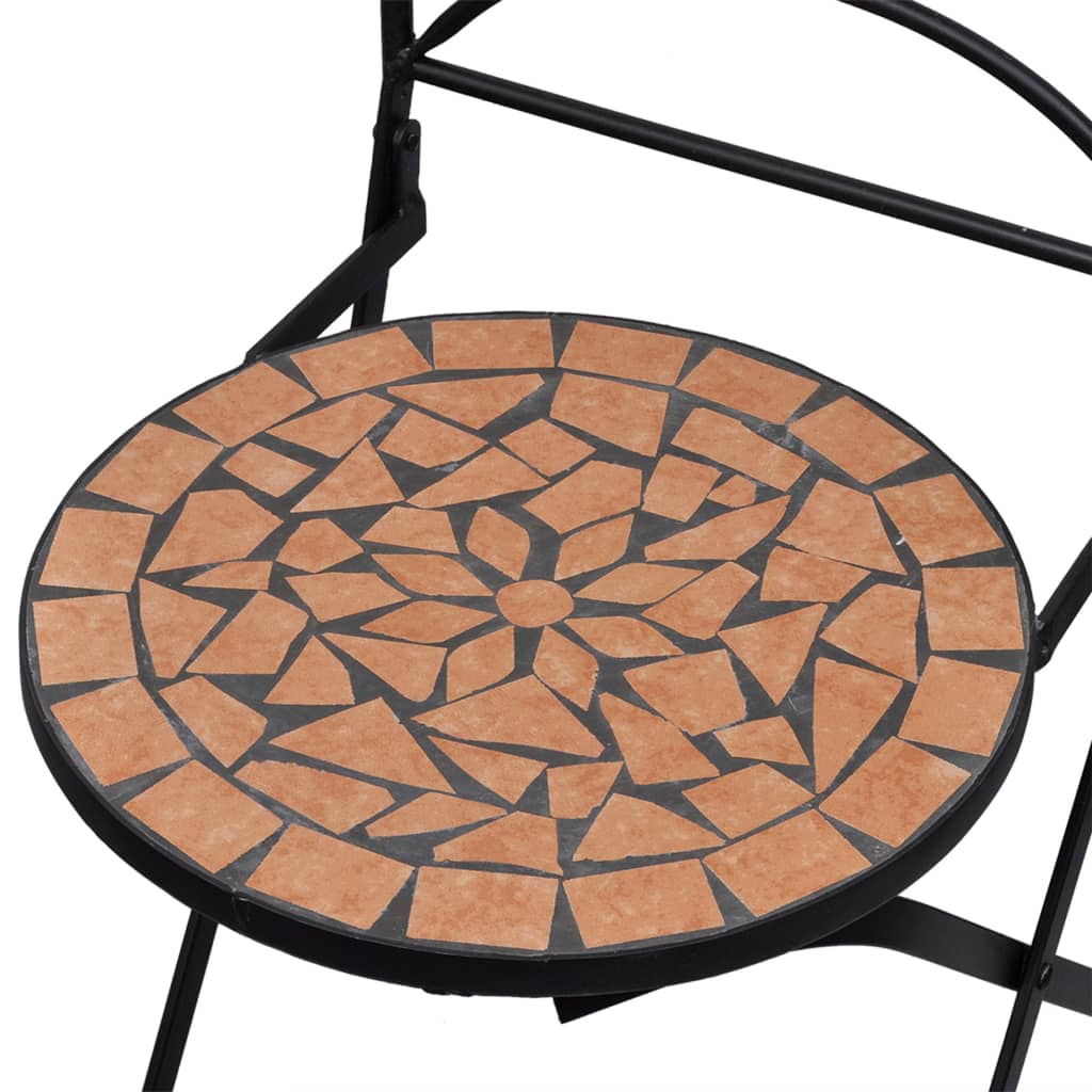 vidaXL 3-dielna mozaiková bistro súprava, keramika, tehlová farba