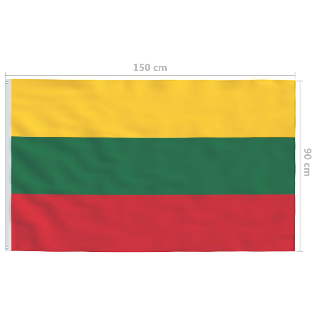 vidaXL Litovská vlajka a stĺp 4 m hliníkový