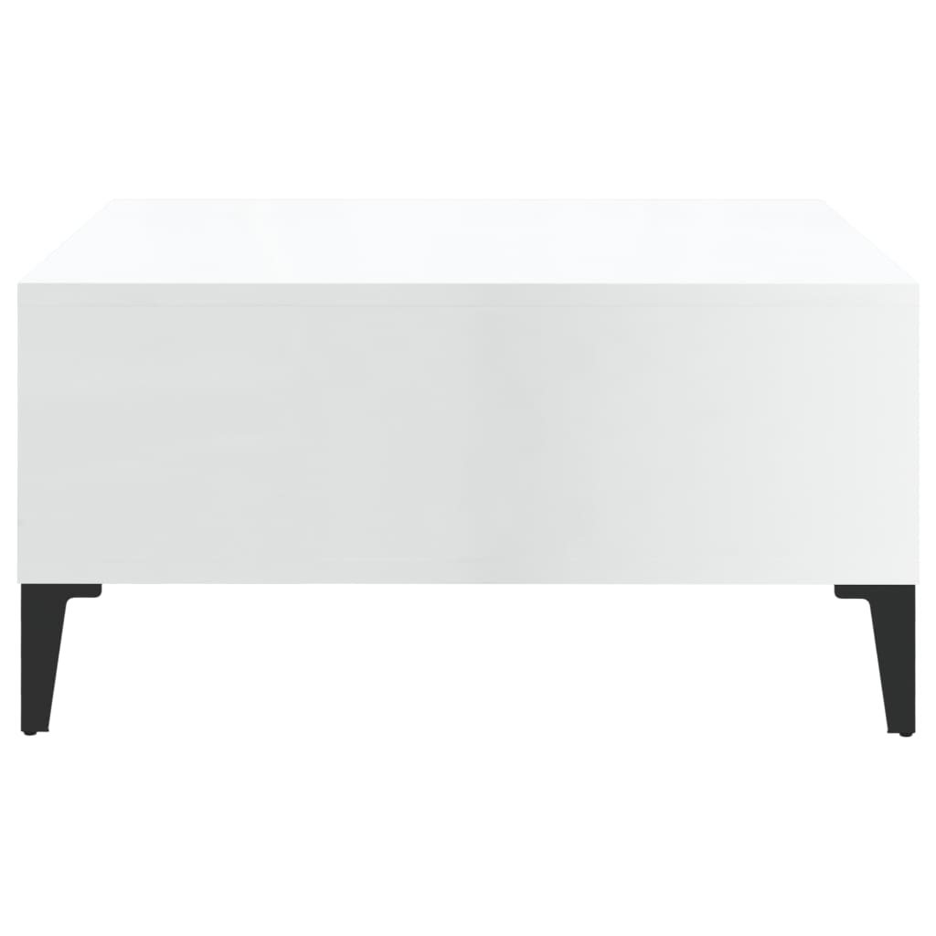 vidaXL Konferenčný stolík lesklý biely 60x60x30 cm drevotrieska