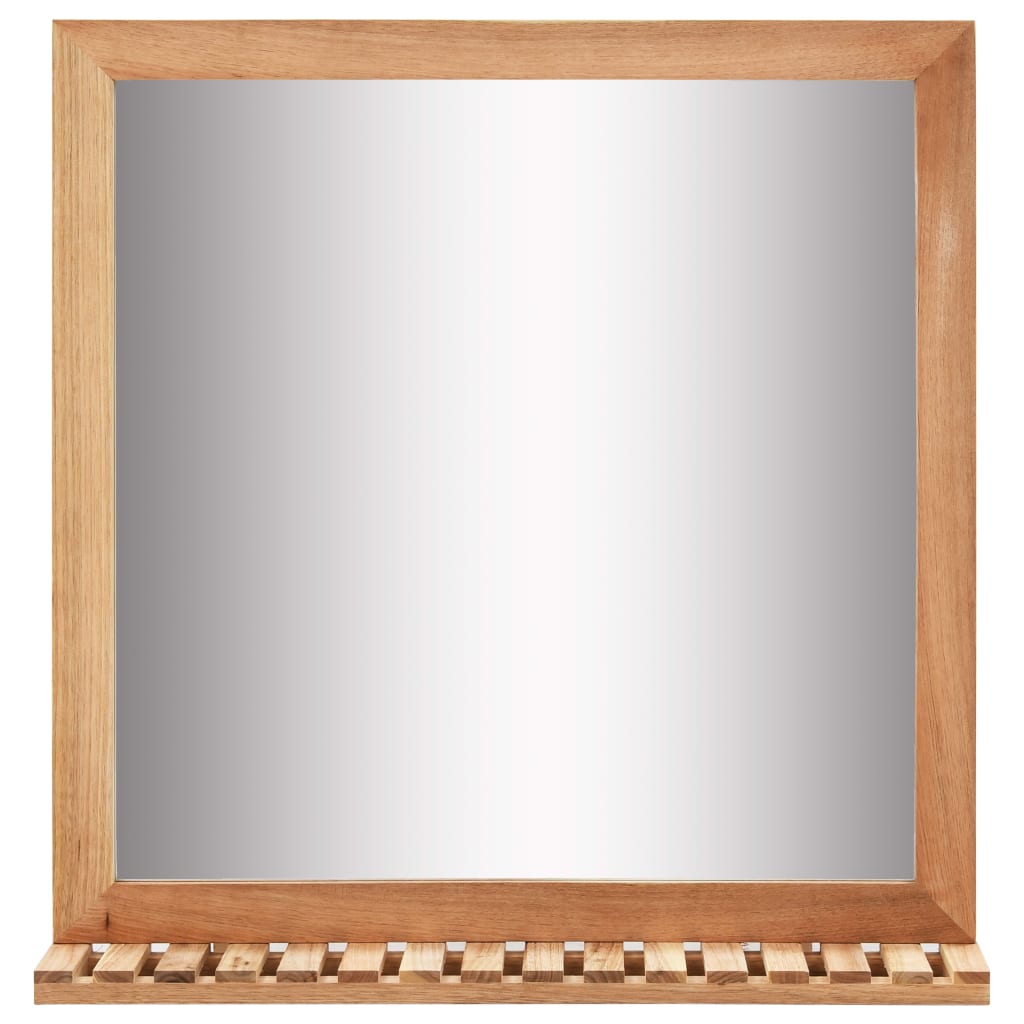 vidaXL Kúpeľňová skrinka so zrkadlom masívne orechové drevo