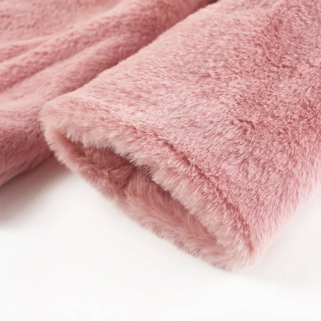 Detský kabát z umelej kožušiny ružový 92