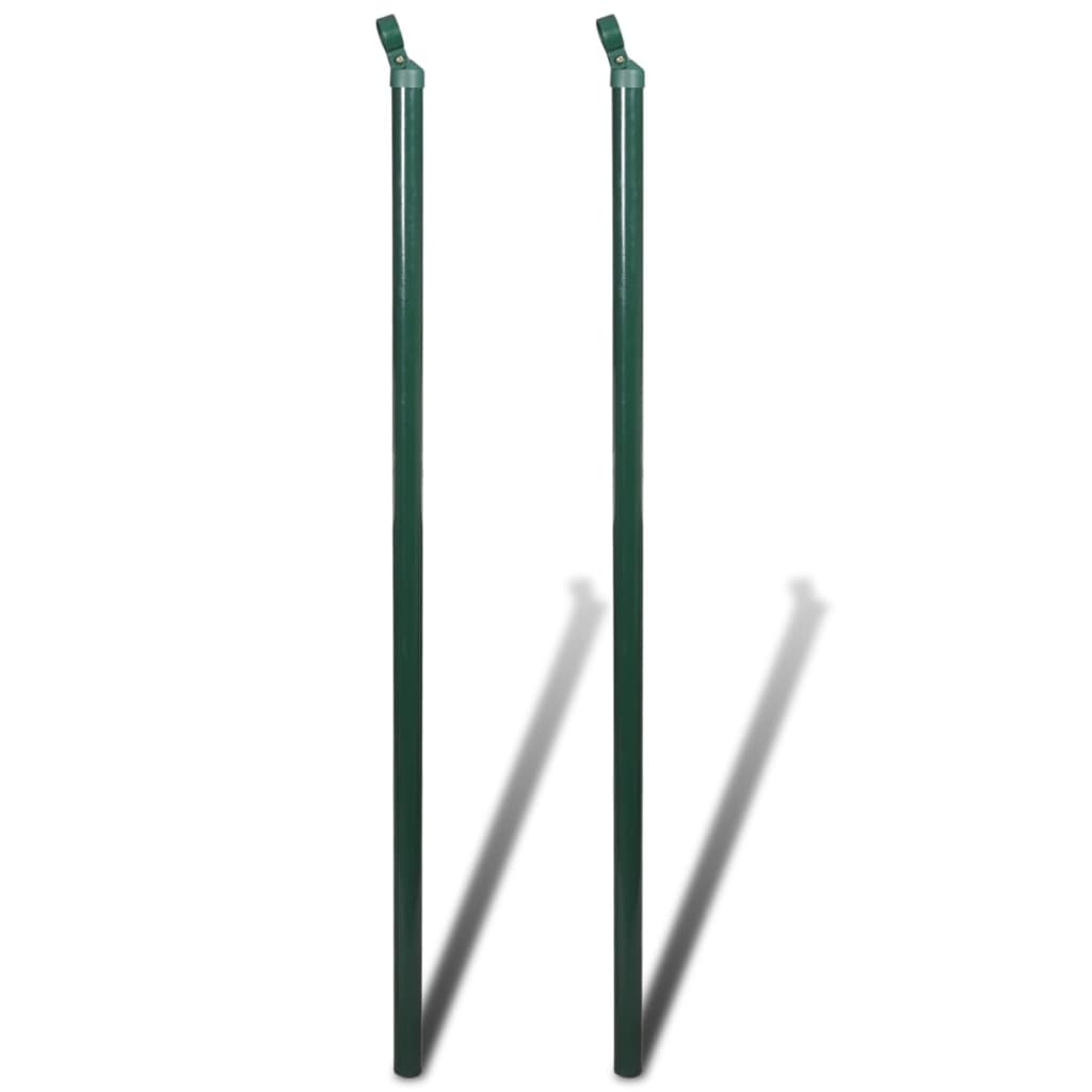 vidaXL Drôtené pletivo so stĺpikmi, oceľ 1x25 m, zelené