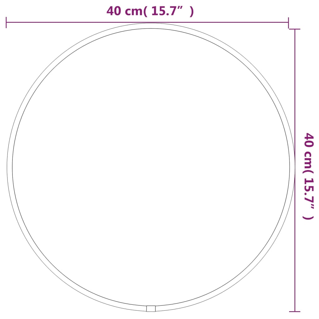 vidaXL Nástenné zrkadlo čierne Ø 40 cm okrúhle