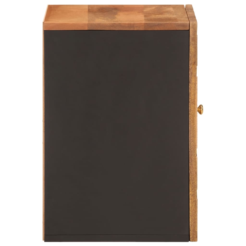 vidaXL Kúpeľňová umývadlová skrinka hnedo-čierna masívny mangovník
