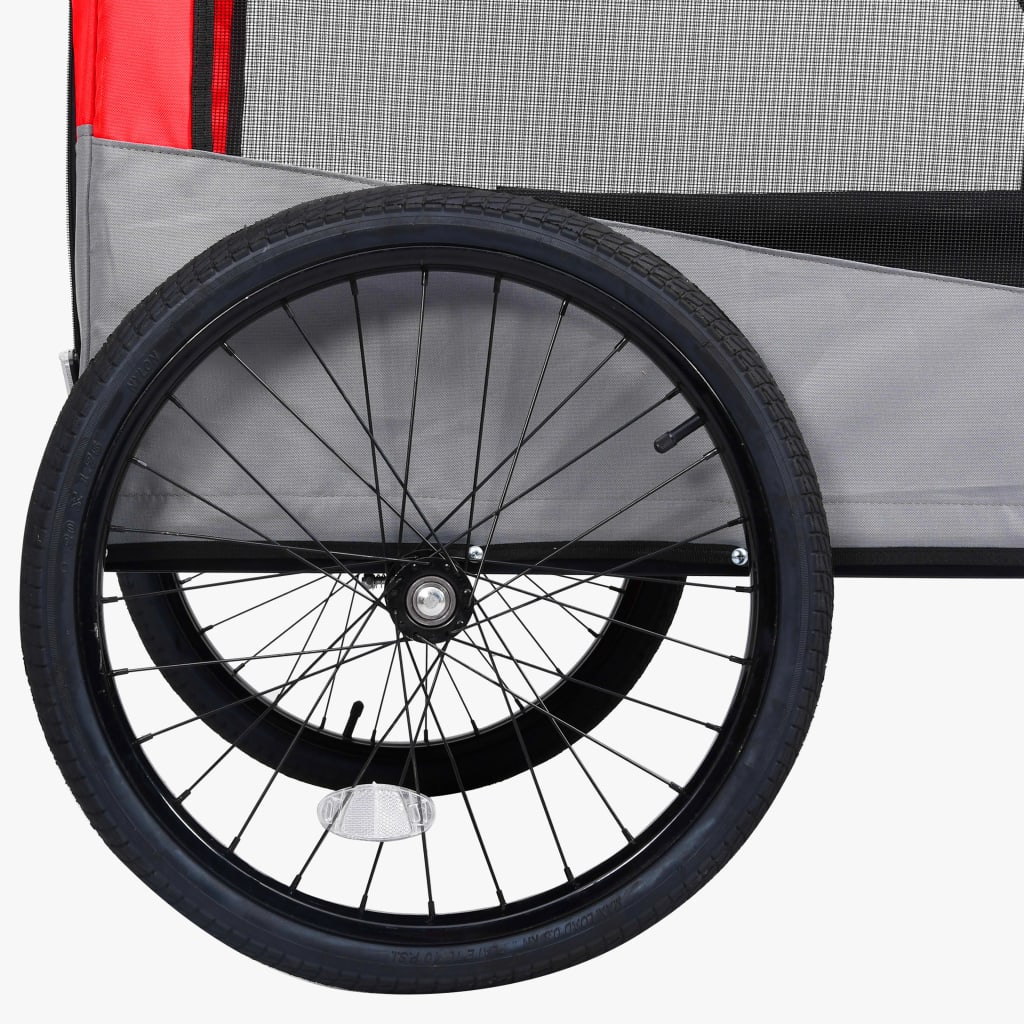 vidaXL Vozík pre domáce zvieratá na bicykel/beh 2-v-1, červeno sivý