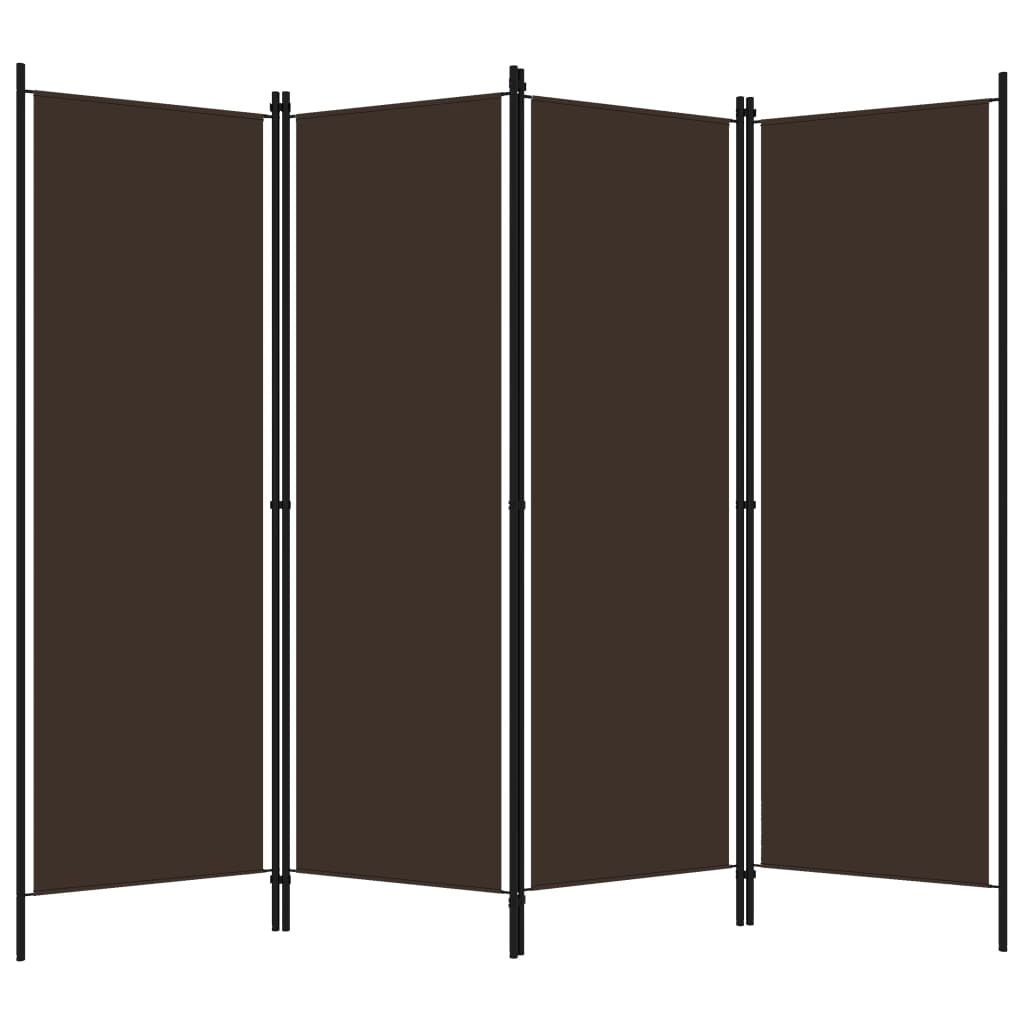 vidaXL 4-panelový paraván hnedý 200x180 cm