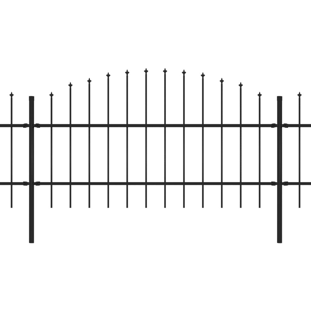 vidaXL Záhradný plot s hrotmi, oceľ (0,75-1)x1,7 m, čierny