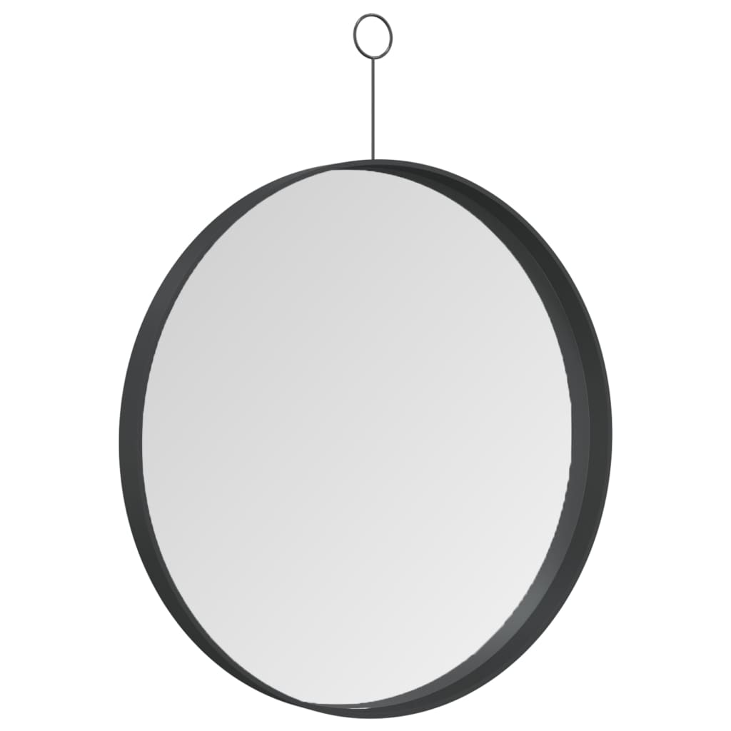 vidaXL Závesné zrkadlo s hákom čierne 40 cm