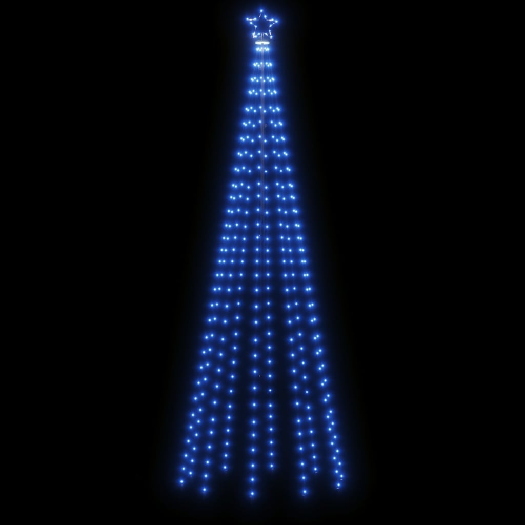 vidaXL Vianočný stromček s hrotom 310 modrými LED 300 cm