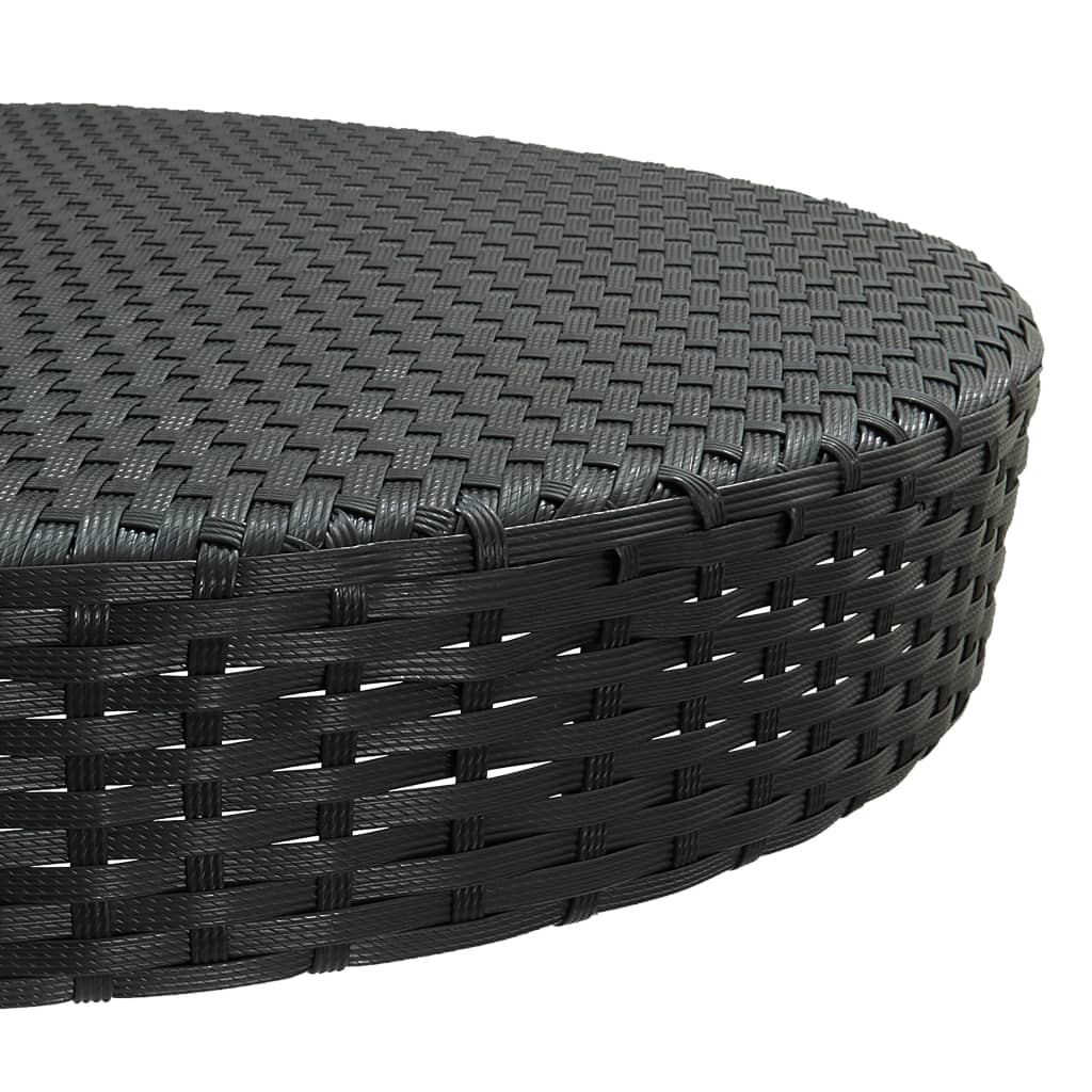 vidaXL Záhradný stolík čierny 75,5x106 cm polyratanový