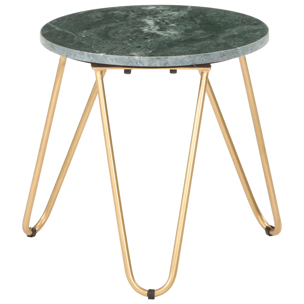 vidaXL Konferenčný stolík zelený 40x40x40 cm pravý kameň s mramorovou textúrou