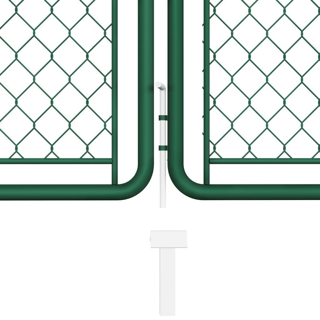 vidaXL Záhradná brána, oceľ 200x395 cm, zelená