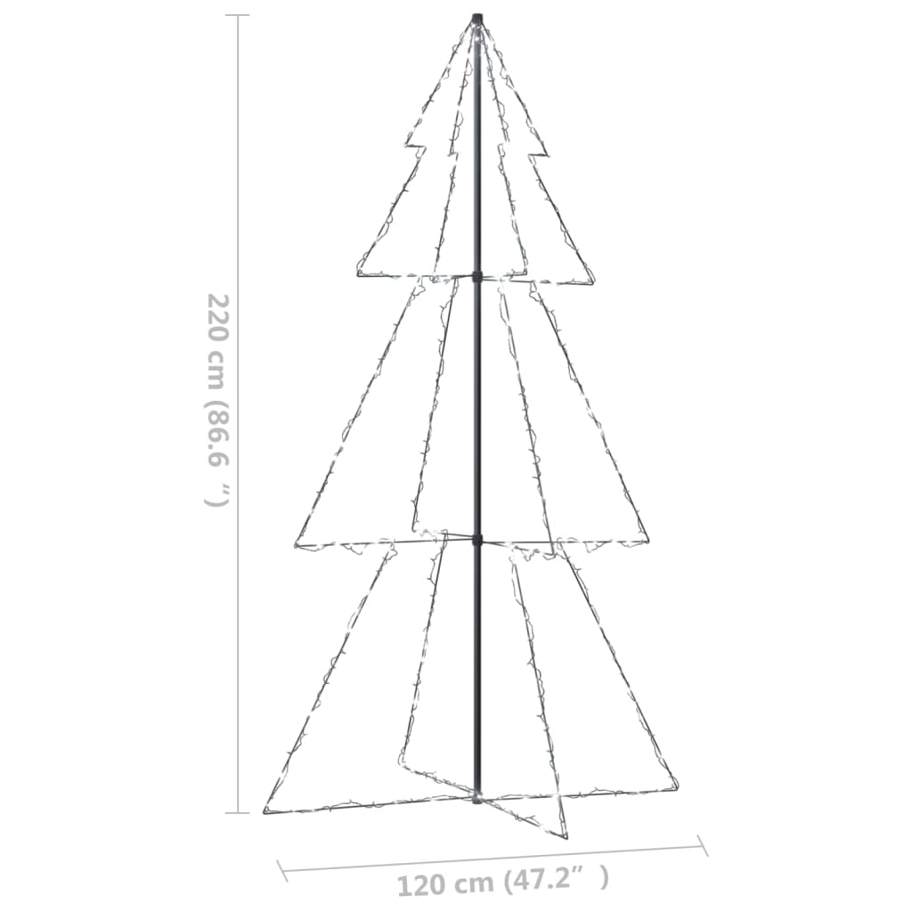 vidaXL Vianočný stromček, kužeľ, 300 LED, dovnútra aj von 120x220 cm