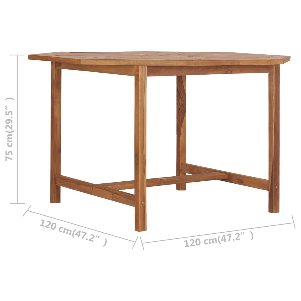 vidaXL Záhradný stôl 120x120x75 cm, tíkový masív