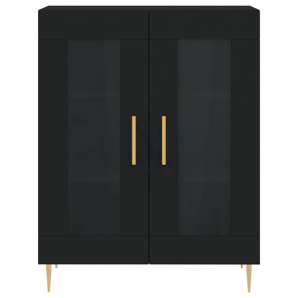 vidaXL Komoda čierna 69,5x34x90 cm kompozitné drevo