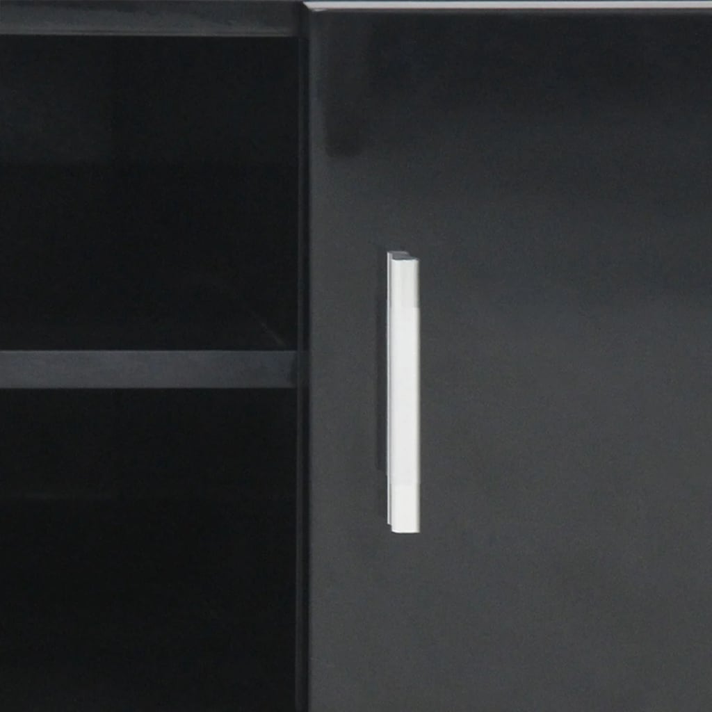 vidaXL Vysoký lesklý televízny stojan, čierny, 120x40x46 cm, MDF