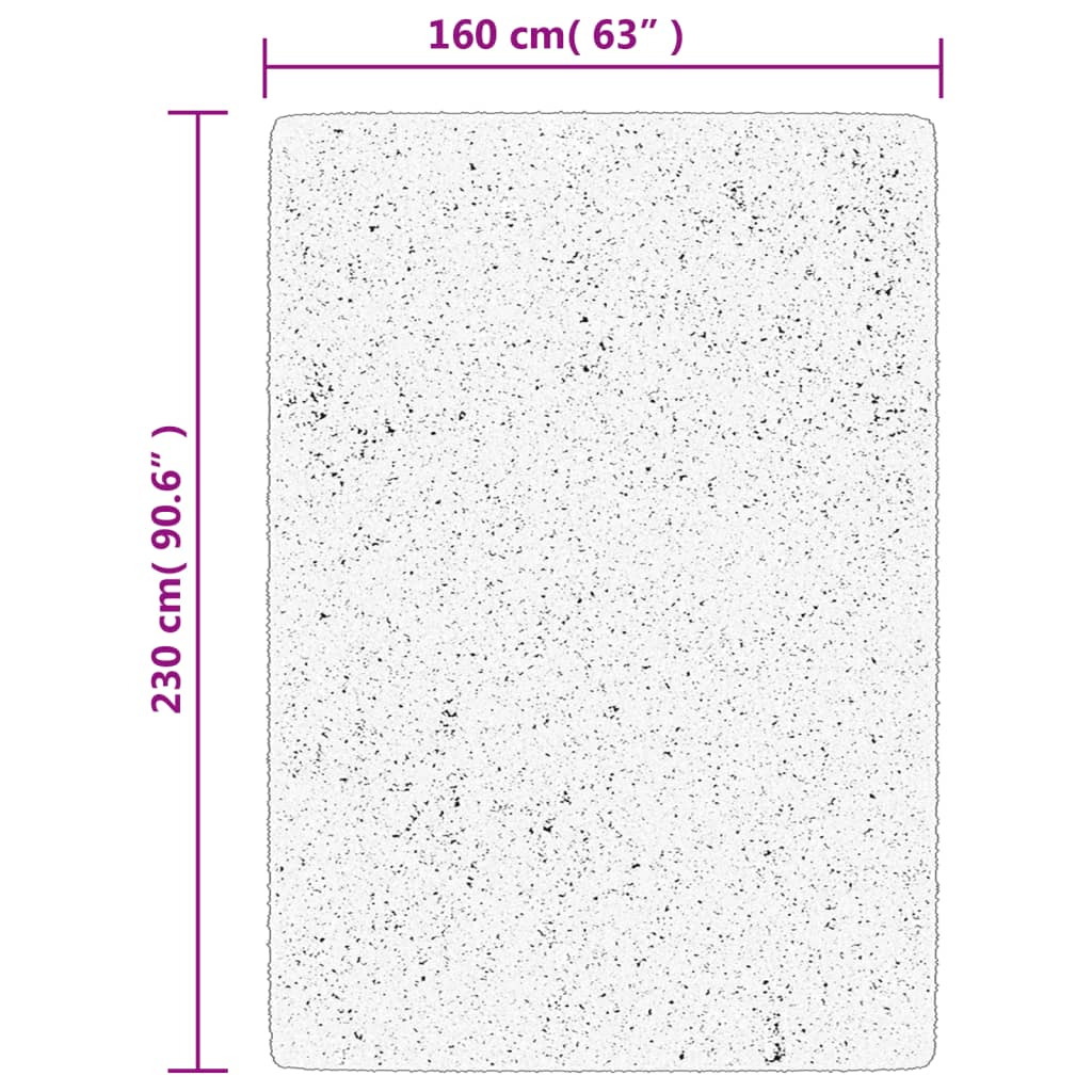 vidaXL Chlpatý koberec vysoký vlas moderný krémovo-čierny 160x230 cm