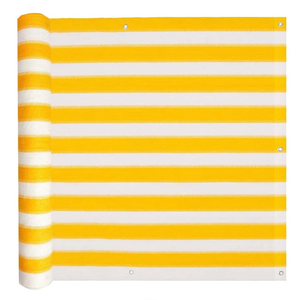 vidaXL Balkónová markíza z HDPE, 75x400 cm, žlto-biela
