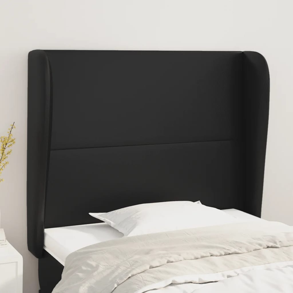 vidaXL Čelo postele so záhybmi čierne 83x23x118/128 cm umelá koža