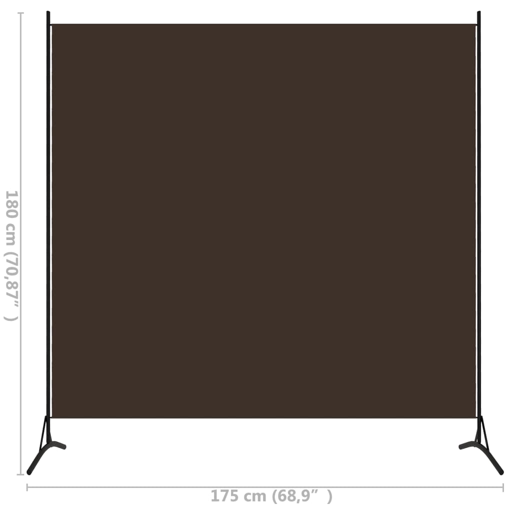 vidaXL 1-panelový paraván hnedý 175x180 cm