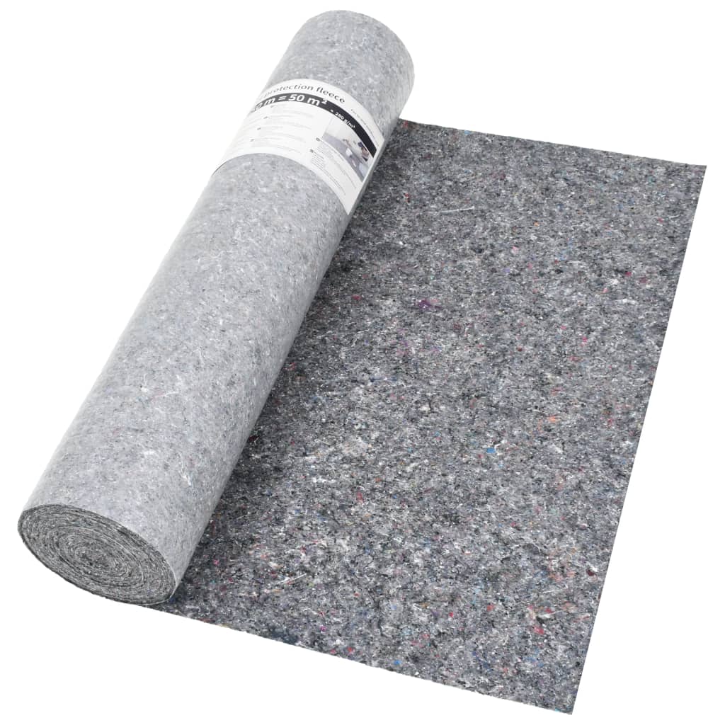 vidaXL Ochranný koberec, fleece, 2 ks, 50 m, 280 g/m², sivý
