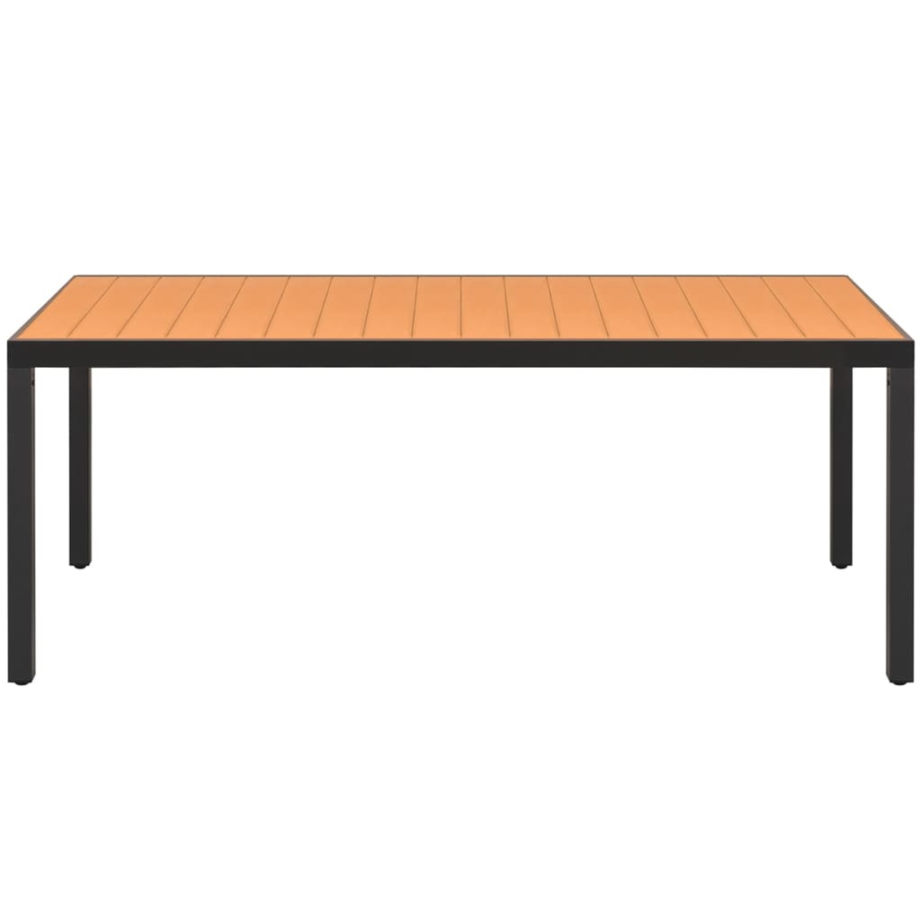 vidaXL Záhradný stôl, hnedý 185x90x74 cm, hliník a WPC