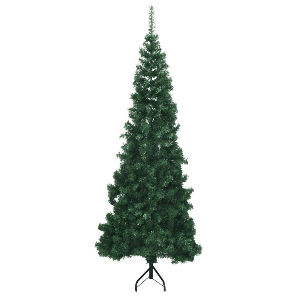 vidaXL Rohový umelý vianočný stromček zelený 210 cm PVC