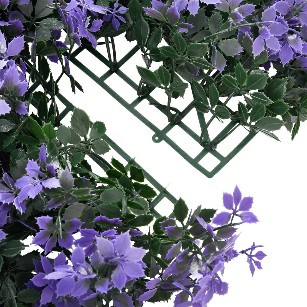  vidaXL Umelý plot z listov 24 ks fialový 40x60 cm