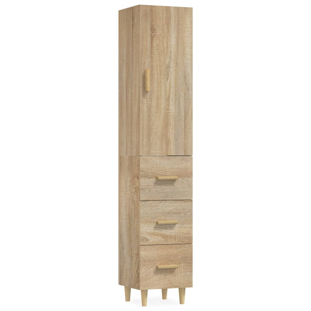 vidaXL Vysoká skrinka dub sonoma 34,5x34x180 cm spracované drevo