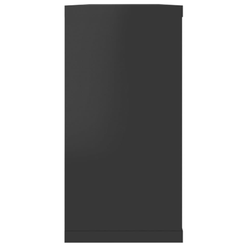 vidaXL Nástenné police 6ks, lesklé čierne 100x15x30cm kompozitné drevo