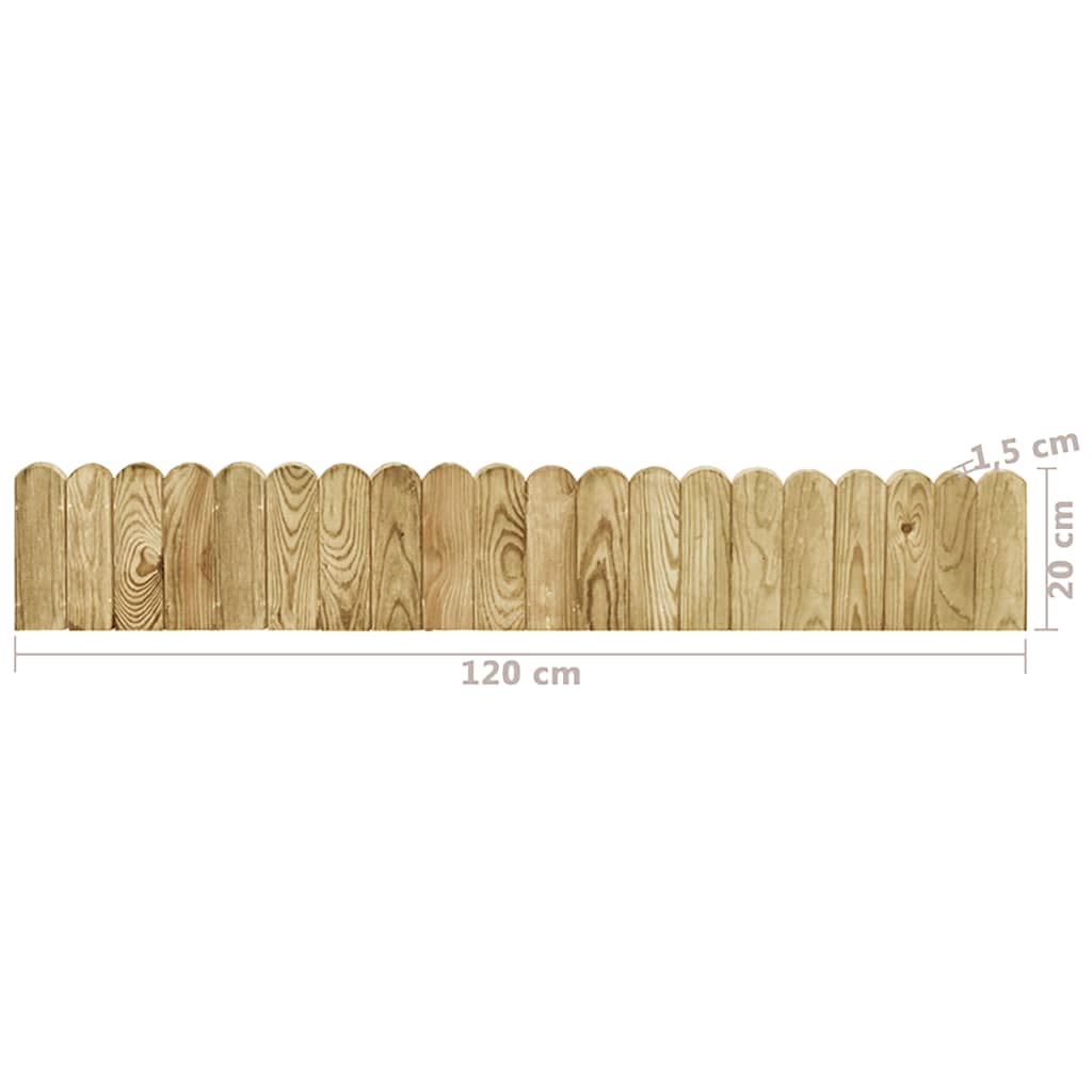 vidaXL Trávnikový lem zelený 120 cm impregnované borovicové drevo