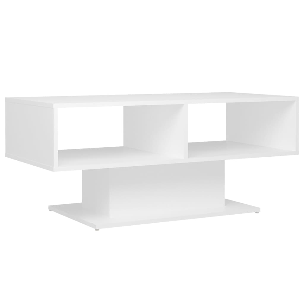 vidaXL Konferenčný stolík biely 103,5x50x44,5 cm drevotrieska