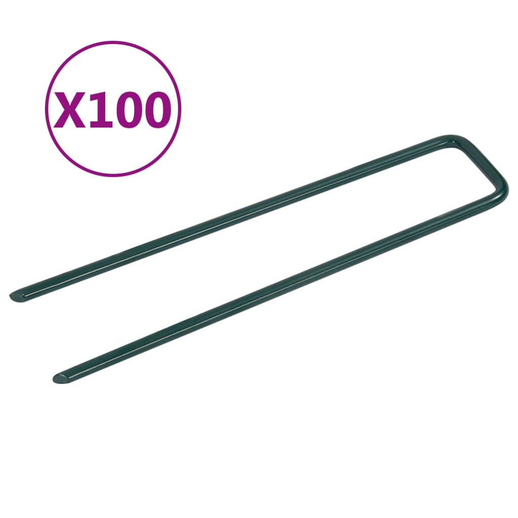 vidaXL Klince na umelý trávnik 100 ks tvar U železo