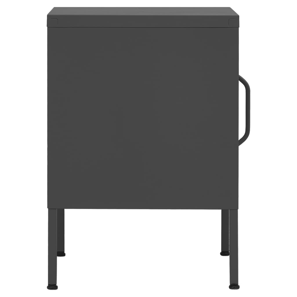 vidaXL Nočný stolík antracitový 35x35x51 cm oceľ