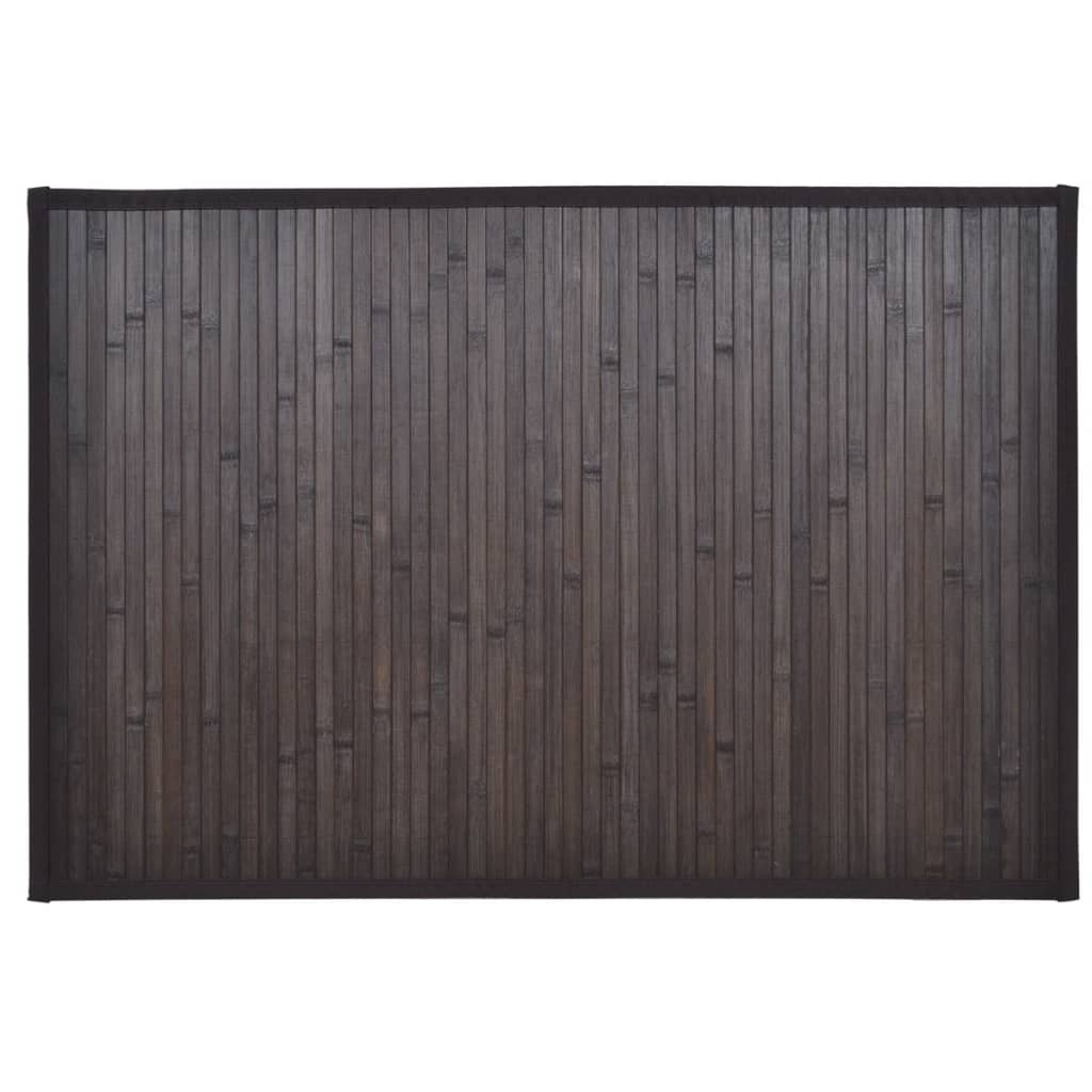 Bambusová kúpeľňová predložka 60x90 cm, tmavohnedá