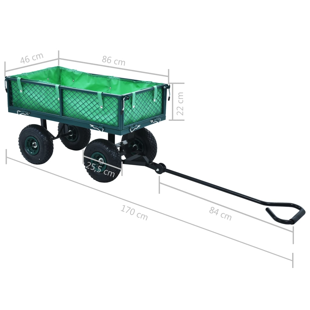 vidaXL Záhradný ručný vozík zelený 250 kg