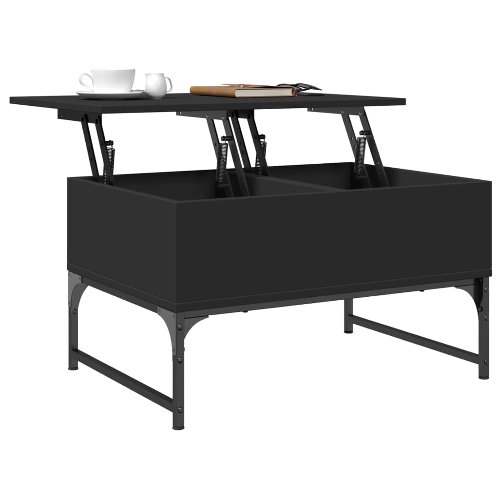vidaXL Konferenčný stolík, čierny 70x50x40 cm, kompozitné drevo a kov