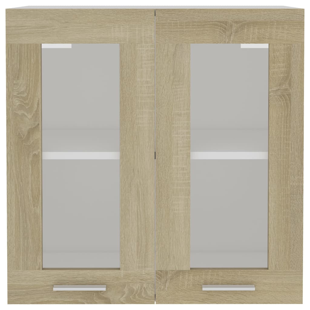 vidaXL Presklená závesná skrinka, sonoma 60x31x60 cm, kompozitné drevo