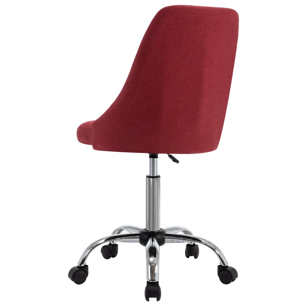 vidaXL Kancelárske stoličky na kolieskach 2 ks vínovo-červené látkové