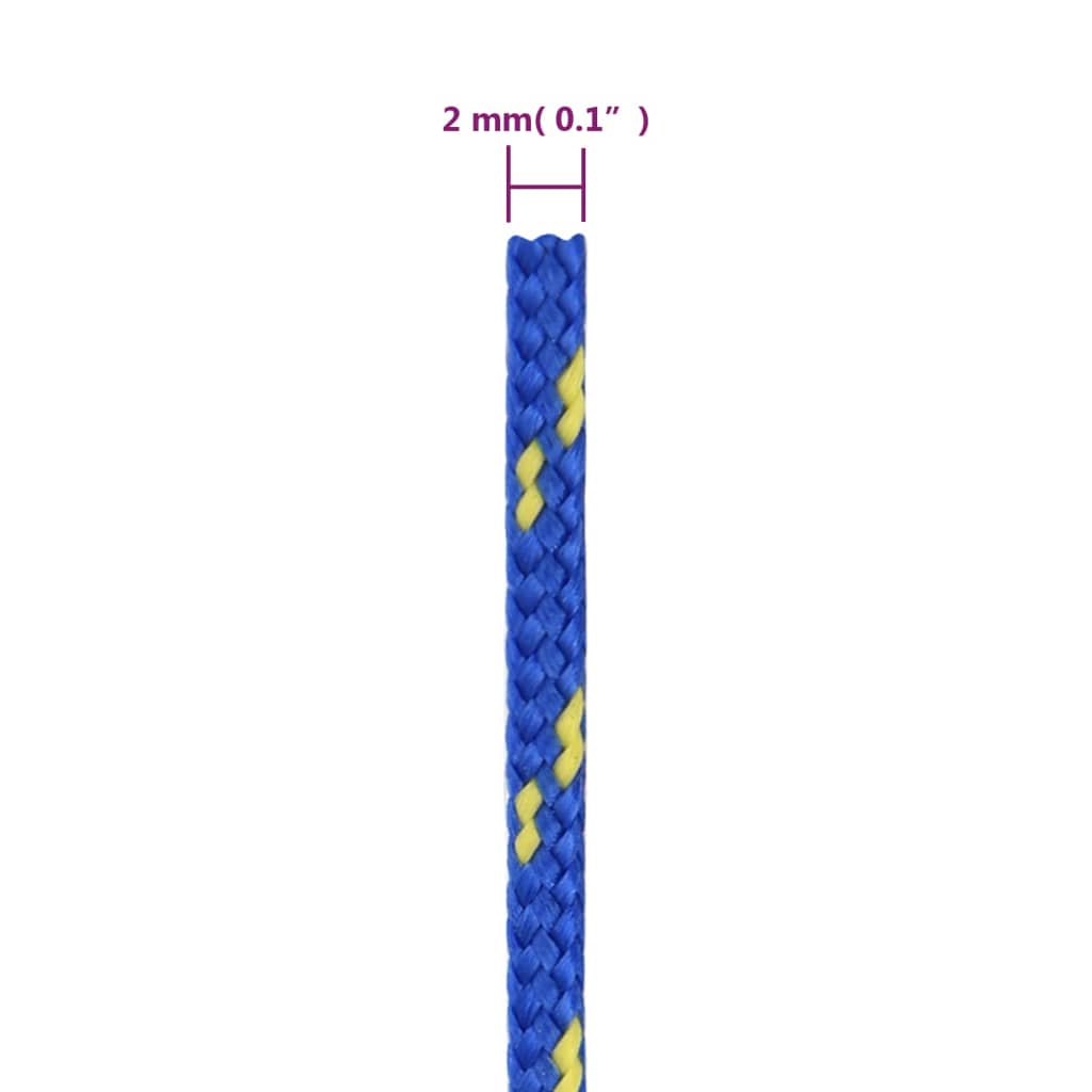vidaXL Lodné lano modré 2 mm 250 m polypropylén