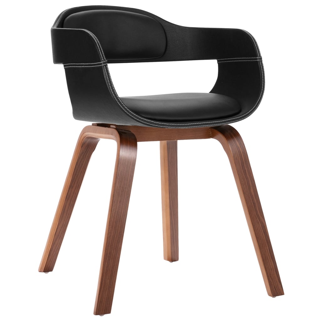 vidaXL Jedálenská stolička, ohýbané drevo a umelá koža