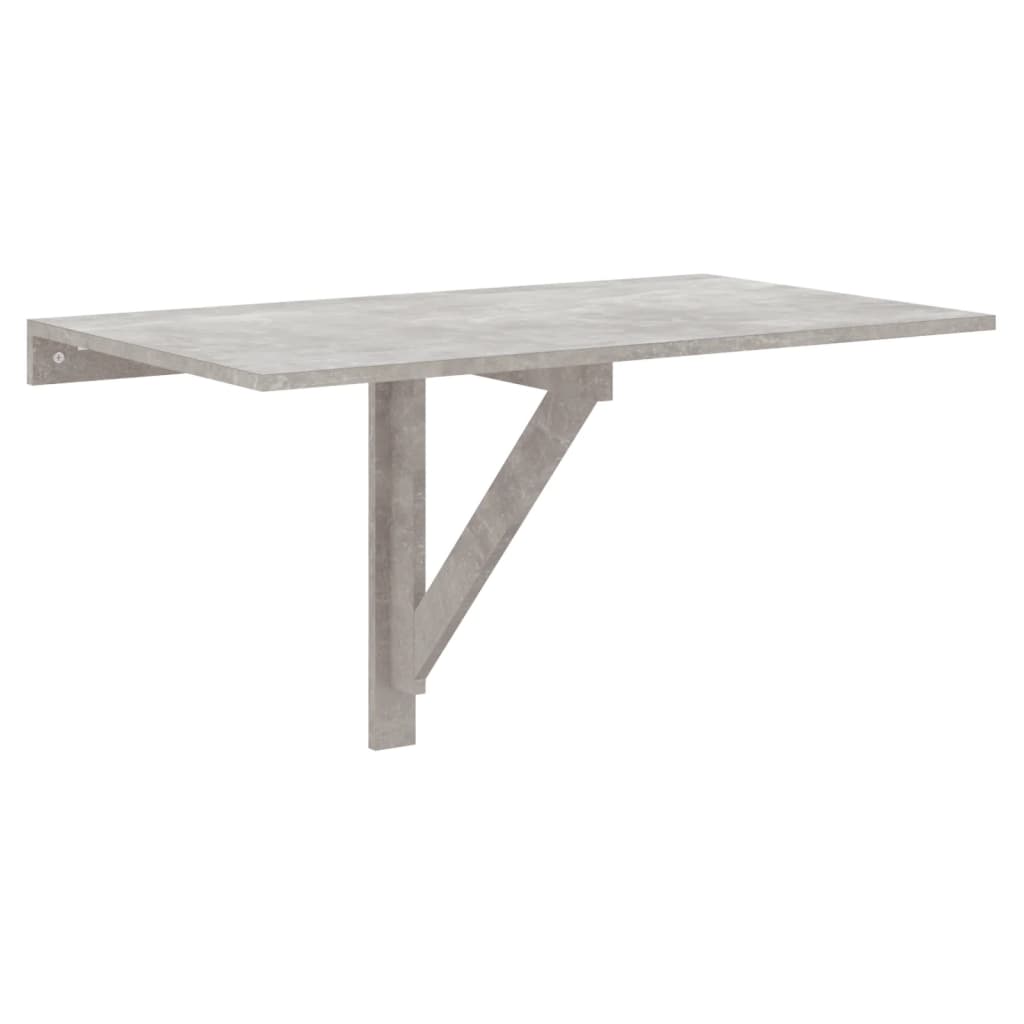 vidaXL Skladací nástenný stôl betónovosivý 100x60x56 cm spracov. drevo