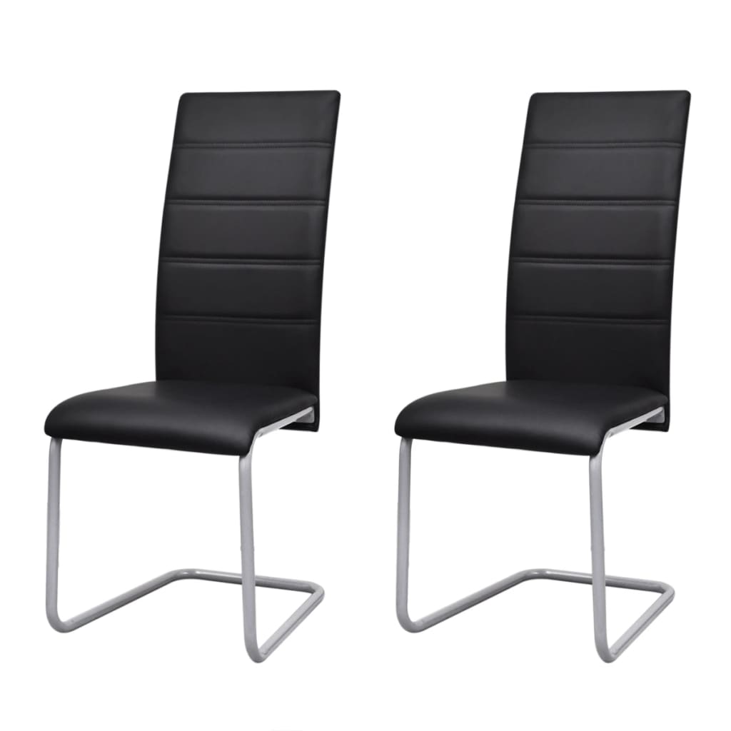 vidaXL Konzolové jedálenské stoličky 2 ks čierne umelá koža