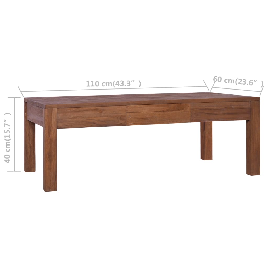 vidaXL Konferenčný stolík 110x60x40 cm, tíkový masív