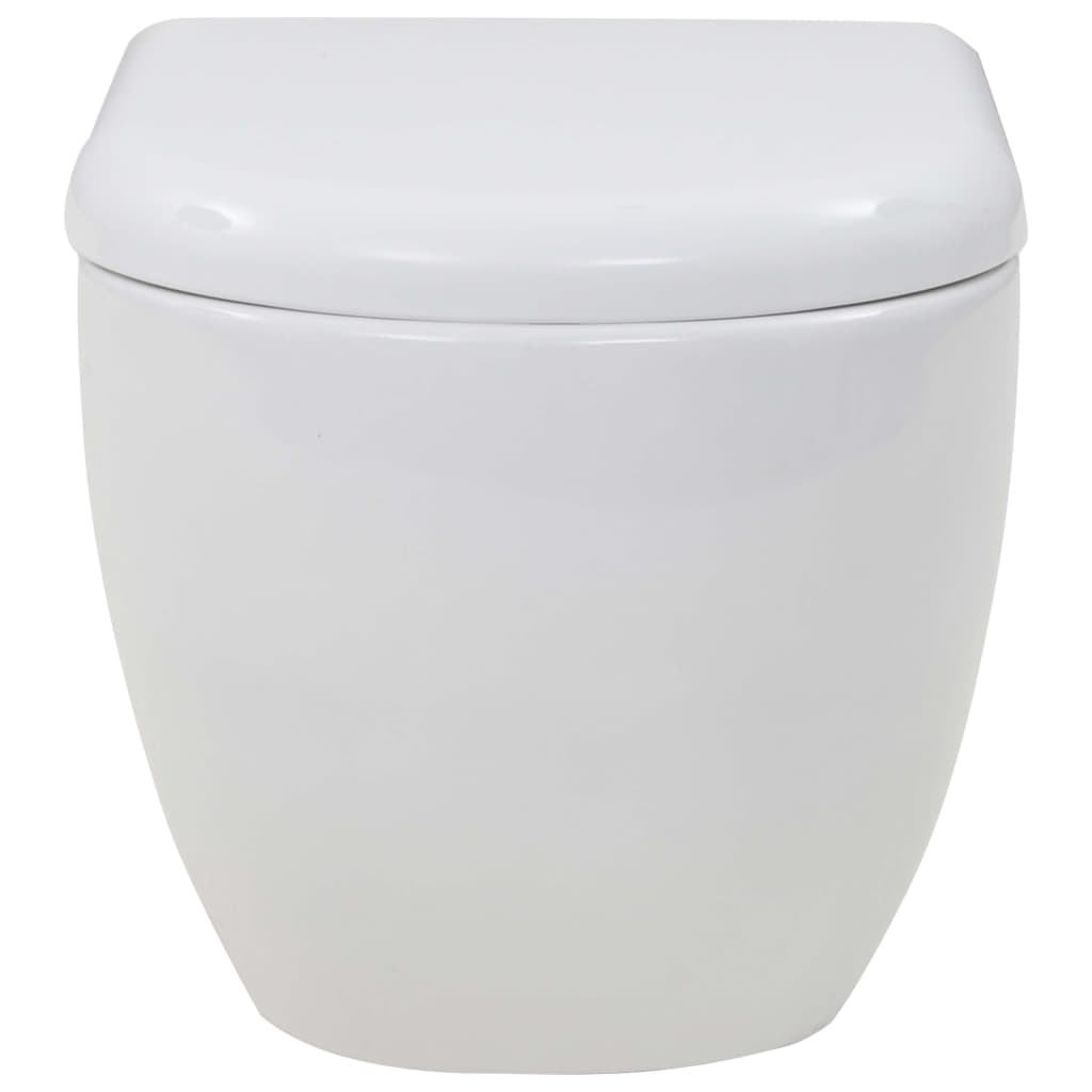 vidaXL Závesné WC, keramické, biele